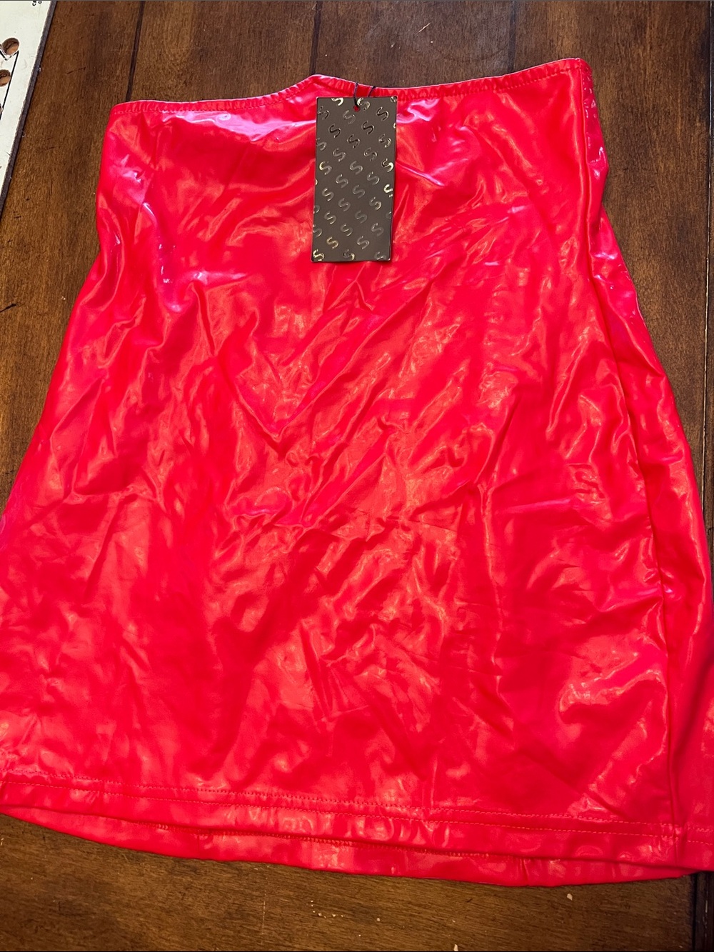 Shiny Red Mini Skirt